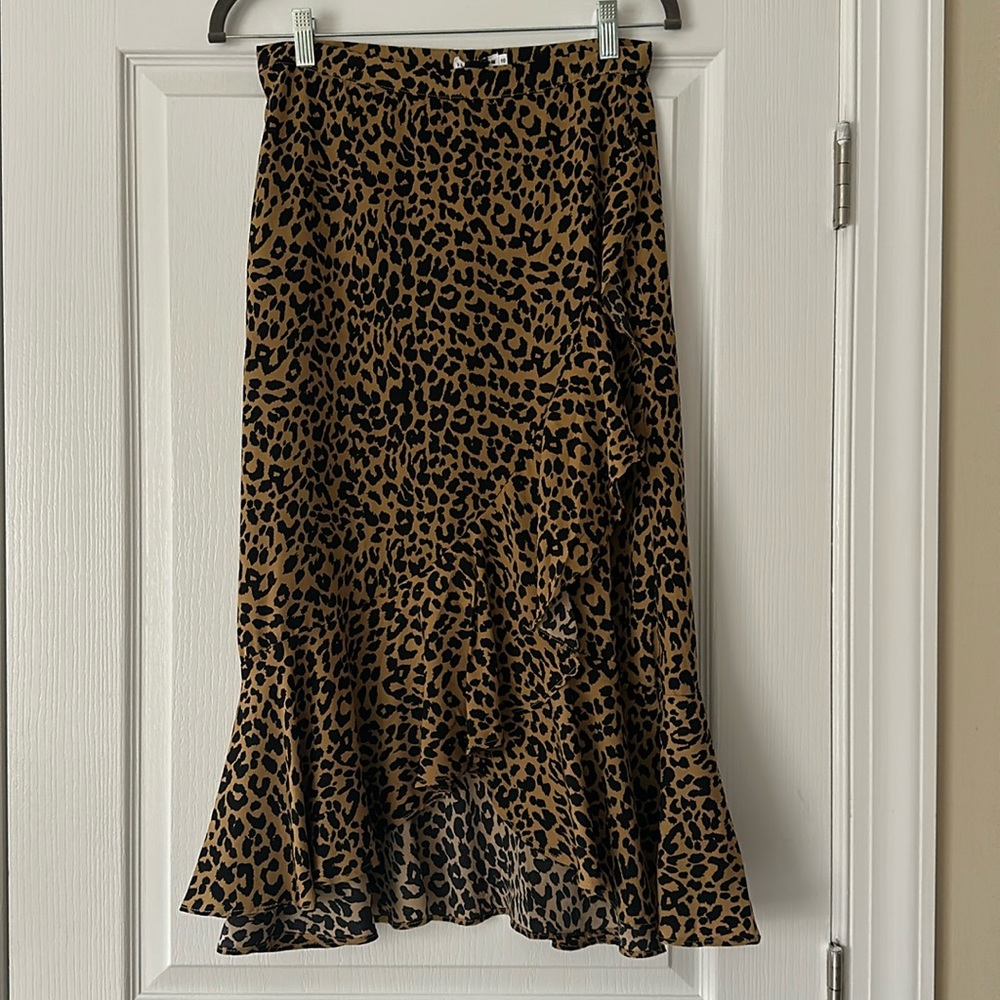 NWT SlideShow leopard midi skirt, sz 6 (US)—(10 in UK/AU)